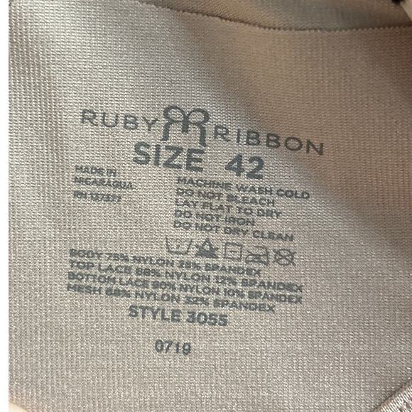 Ruby Ribbon Cami Womens 42 Bra Tummy Control Cream Black Lace - Picture 4 of 6